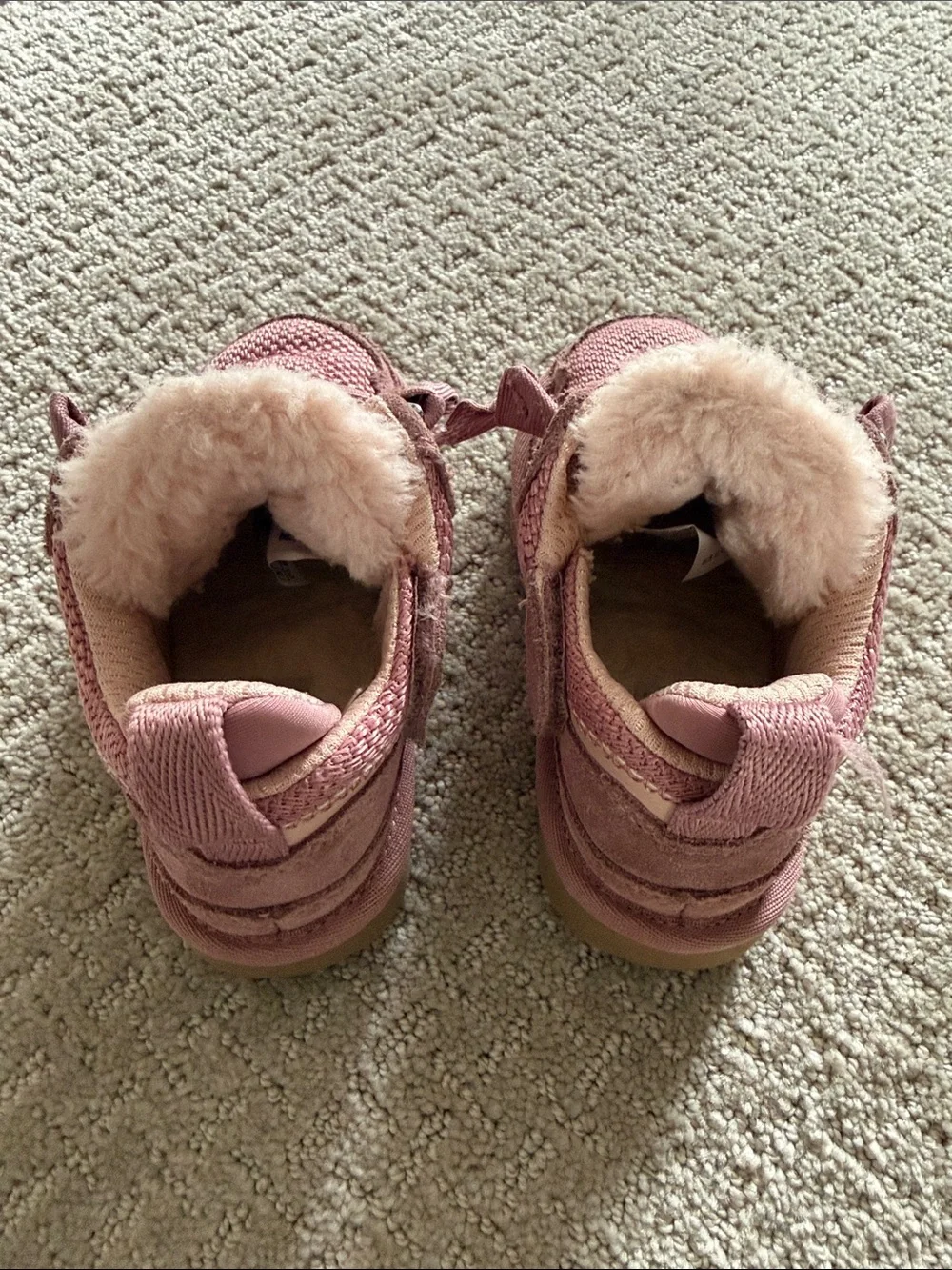 UGG Pink Girls' Plush-Lined Lace-Up Boots